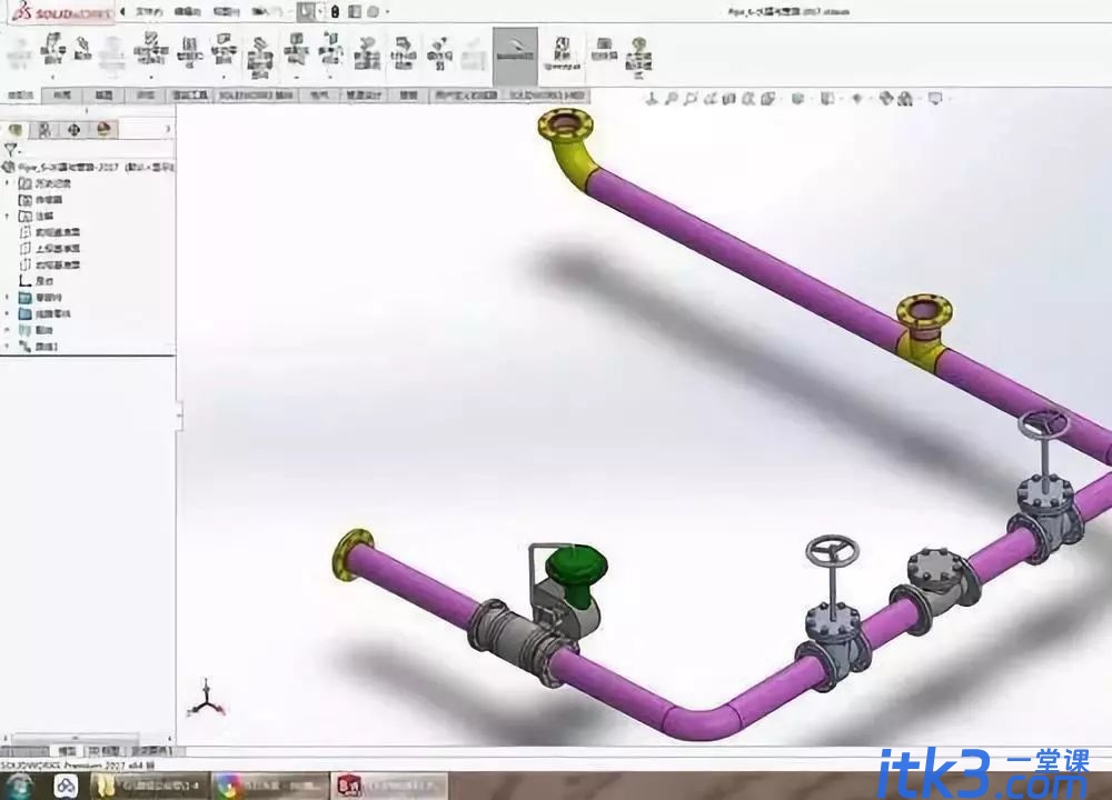 SolidWorks软件绘制管路系统-5