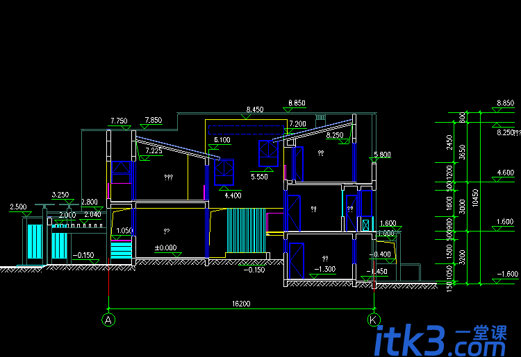 特色别墅中式住宅CAD建筑设计方案图纸-1